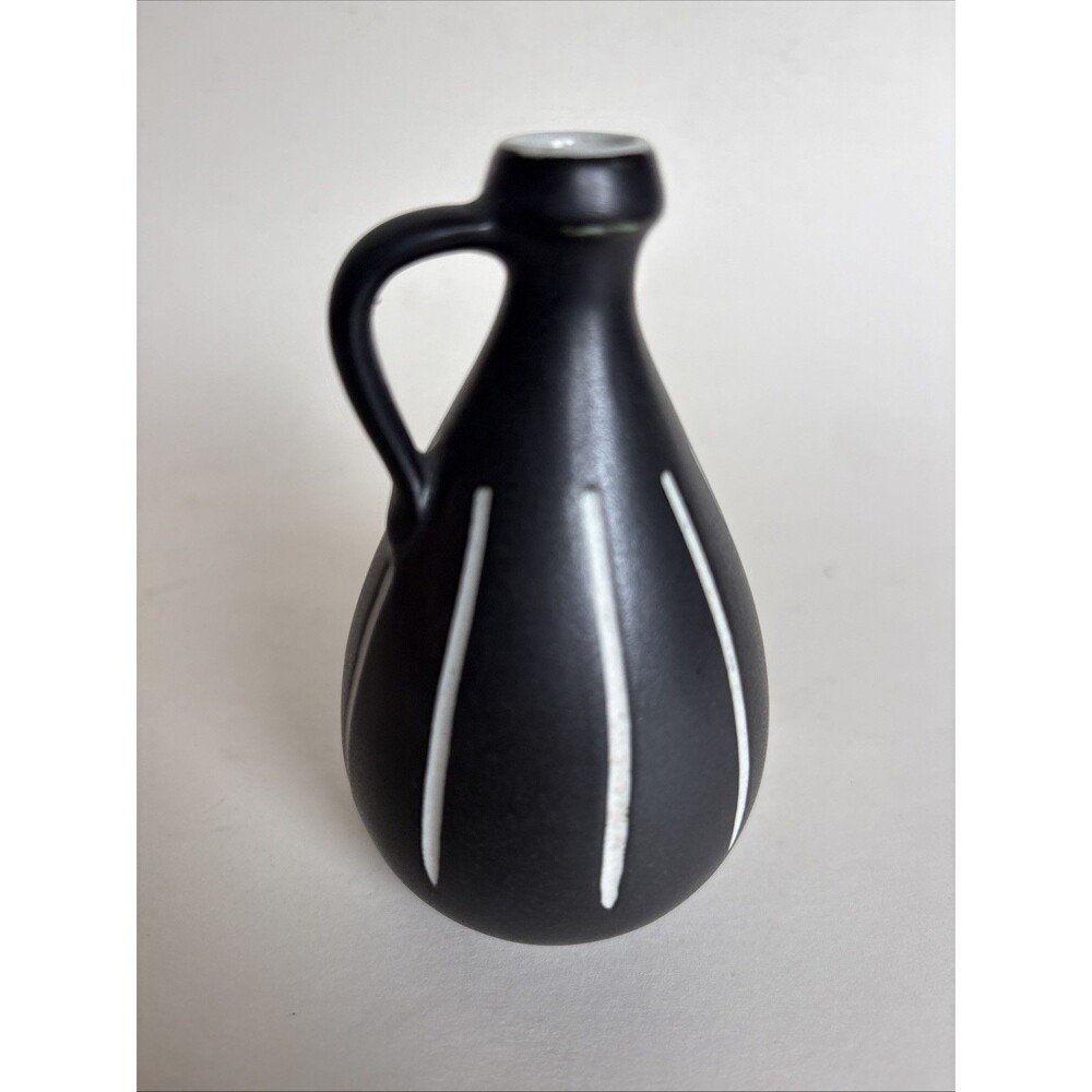 LAPID ISRAEL Mini 4.25” Gray Matte White Vase Signed Backstamp